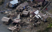 태풍에의해 파괴된 필리핀