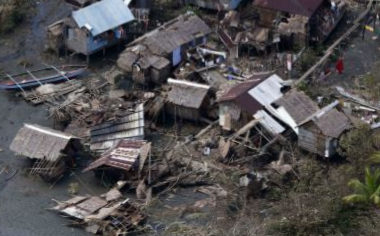 태풍에의해 파괴된 필리핀