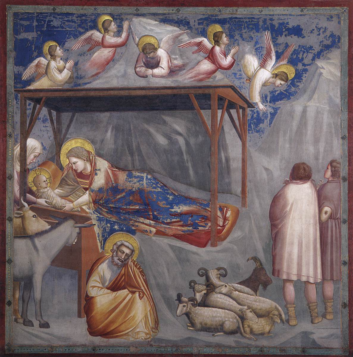 ▲책 표지에 수록된 그림 저자 Giotto di Bondone의 연작 &lsquo;예수 그리스도의 생애(1305-1306)&rsquo; 중 &lsquo;Nativity of our Lord Christ&rsquo;.