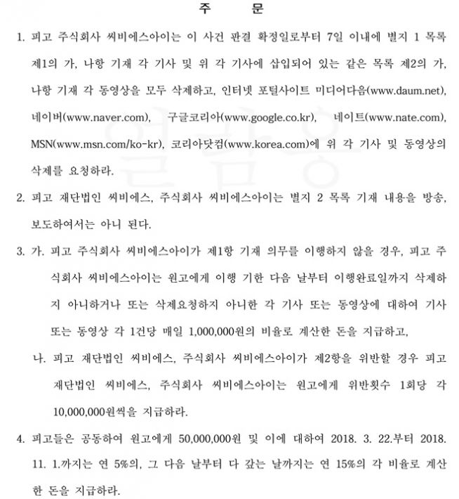 조희완 송주열 판결 허위 미투 서울남부지법