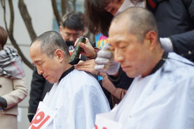 국가인권위원회 규탄 삭발 및 퍼레이드