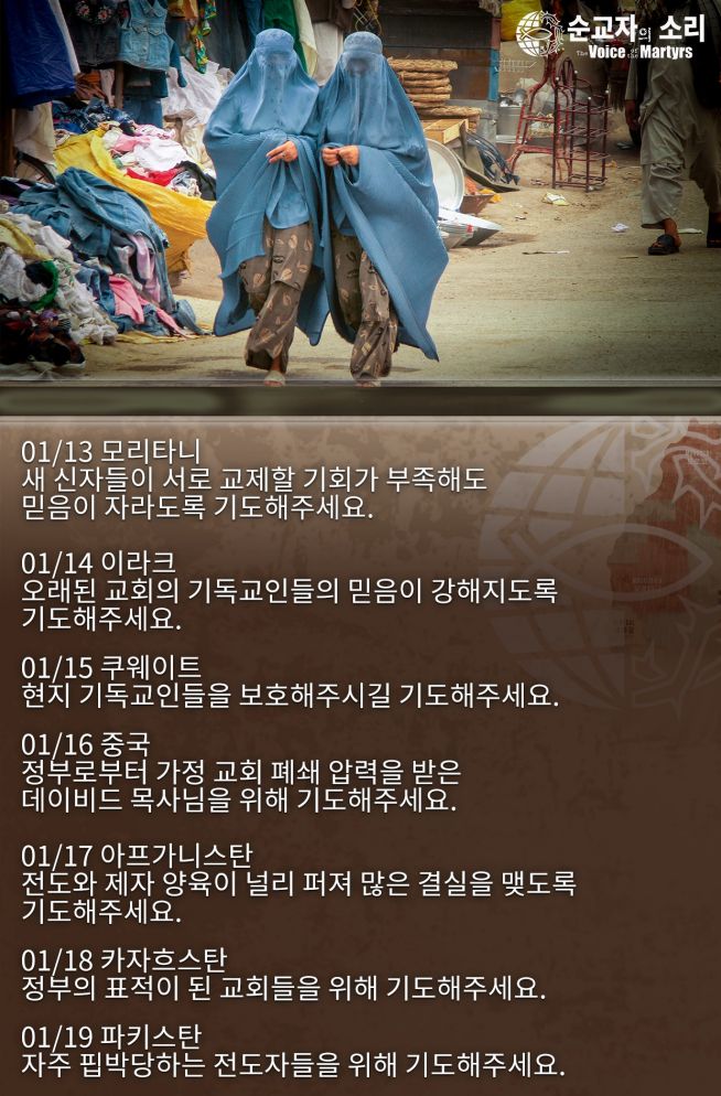 한국 순교자의 소리, 중보기도