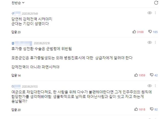 변희수 댓글