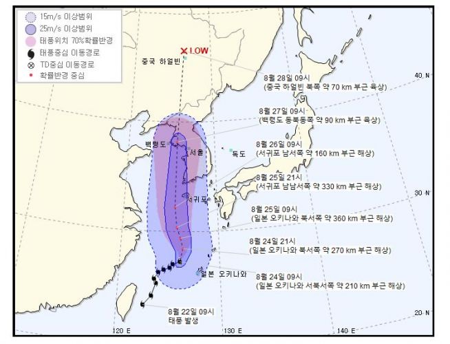 태풍 바비 경로