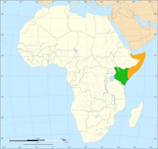 아프리카 지도, 케냐, 소말리아, 