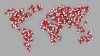 세계 지도 알약 지구 건강 의약품 화학 코로나 약물 치료 행성 캡슐 연대