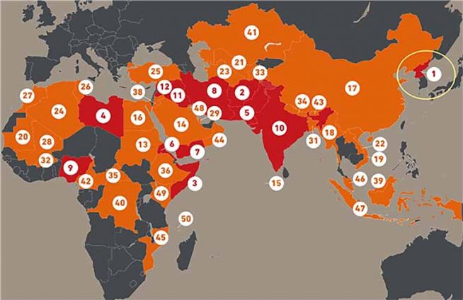 WWL 기독교 박해국가 북한 1위 20년