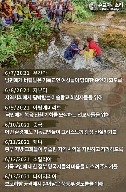 한국 순교자의 소리, 중보기도