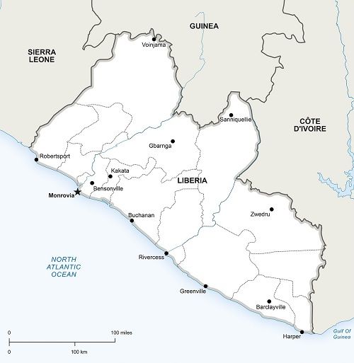 라이베리아 지도 