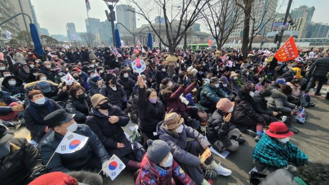 광화문에서 열린 10만 목회자대회 참석자들. ⓒ송경호 기자