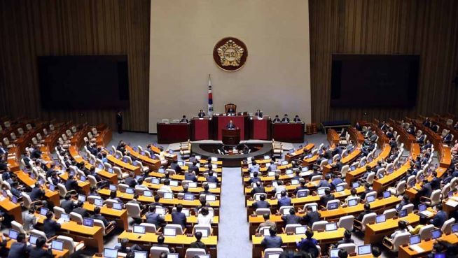 국회 의사당 본회의 여야