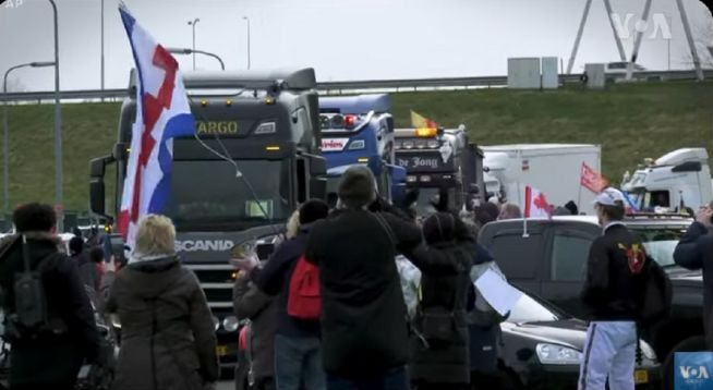캐나다 백신 반대 트럭 시위대 