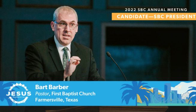 지난 14일 열린 미국 남침례회(SBC) 총회에서 바트 바버 목사가 2차 결선 투표 끝에 신임 총회장에 선출됐다. 