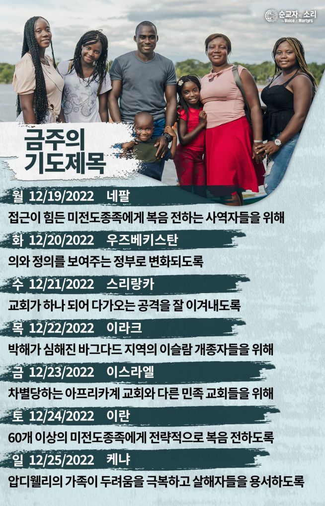 한국 순교자의 소리, 중보기도