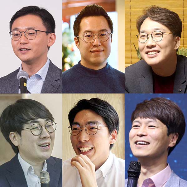 ▲왼쪽 위부터 조영민&middot;손성찬&middot;우성균 목사, 왼쪽 아래부터 신성관&middot;서창희&middot;김종원 목사.