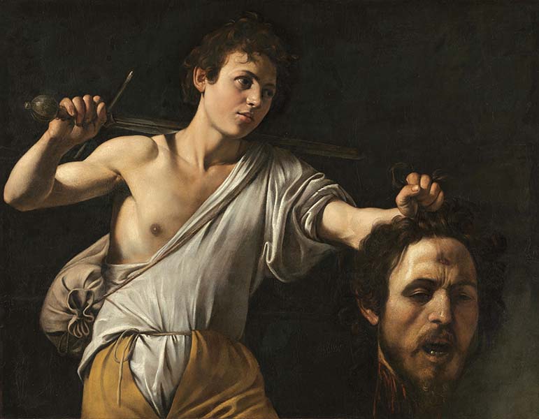 ▲이탈리아 화가 카라바조(Caravaggio, 1571-1610)가 1607년 경 그린 &lsquo;골리앗의 머리를 들고 있는 다윗(David with the Head of Goliath)&rsquo;.