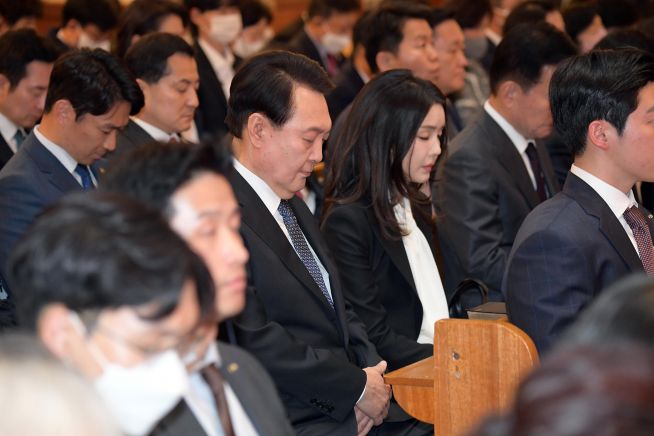 부활절 연합예배 윤석열 대통령과 김건희 여