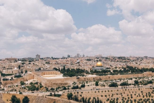 예루살렘 동부의 올드시티에 위치한 감람산(Mount of Olives)의 모습.  