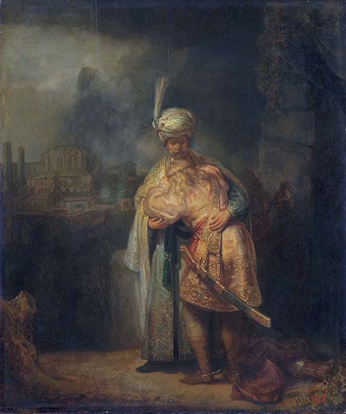 ▲렘브란트(Rembrandt)의 &lsquo;다윗과 요나단의 이별(Separation of David and Jonathan)&rsquo;, 1642, 에르미타주 미술관 소장.