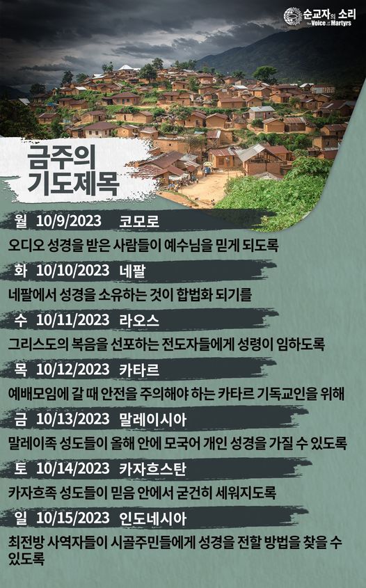 한국 순교자의소리, 중보기도