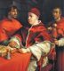 라파엘이 그린 교황 레오 10세. 왼쪽은 조카이자 훗날의 클레멘스 7세 교황.