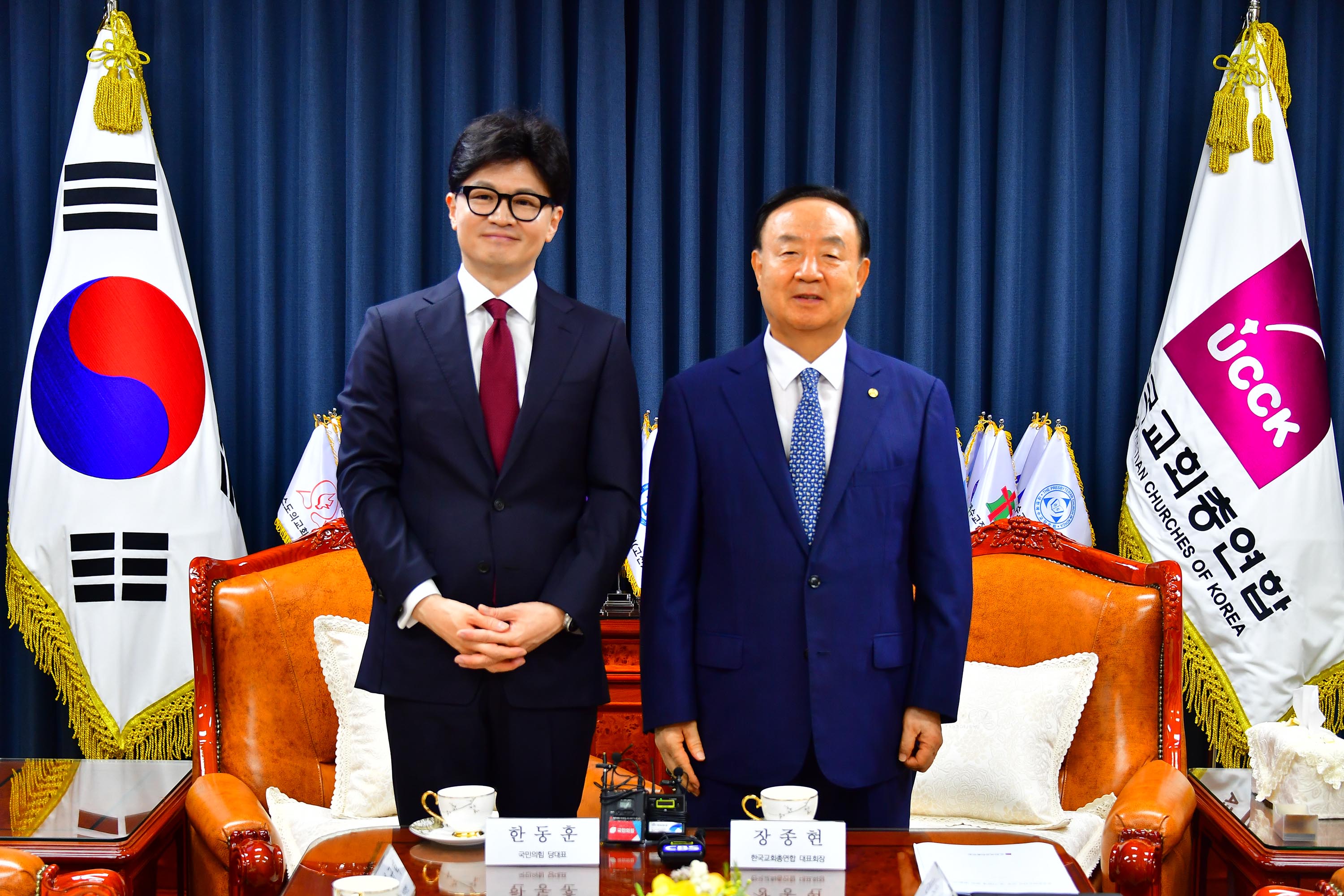 ▲한동훈 국민의힘 당대표가 6일 한교총 장종현 대표회장과 만났다. ⓒ한교총